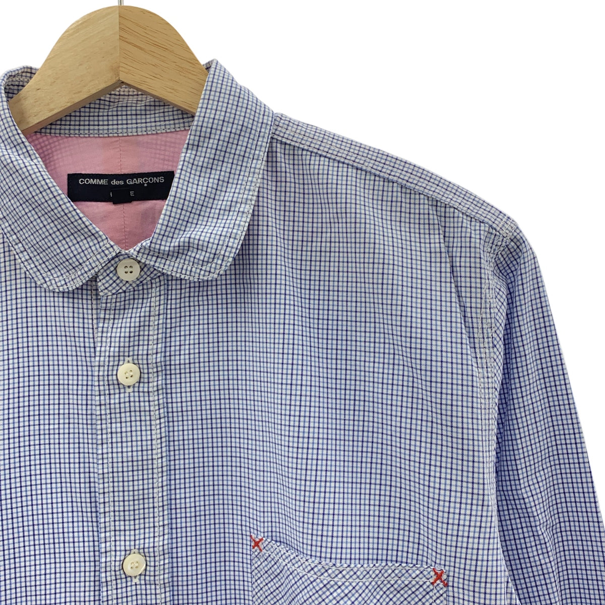 COMME des GARCONS HOMME / コムデギャルソンオム | 2014SS | コットン チェック シャツ | M | ネイビー/ホワイト | メンズ