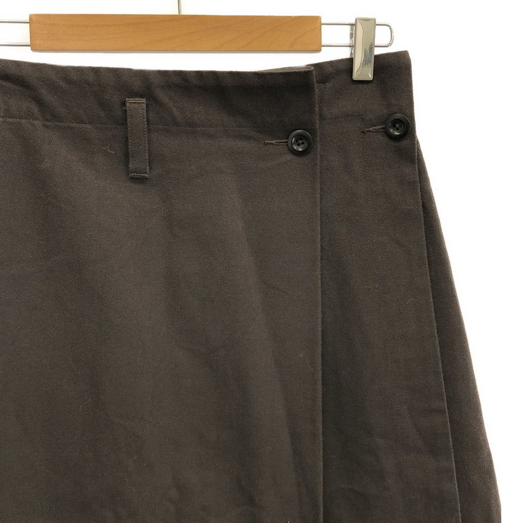 MHL. / エムエイチエルマーガレットハウエル | COTTON WOOL DRILL SKIRT ラップ スカート | 1 | ブラウン | レディース