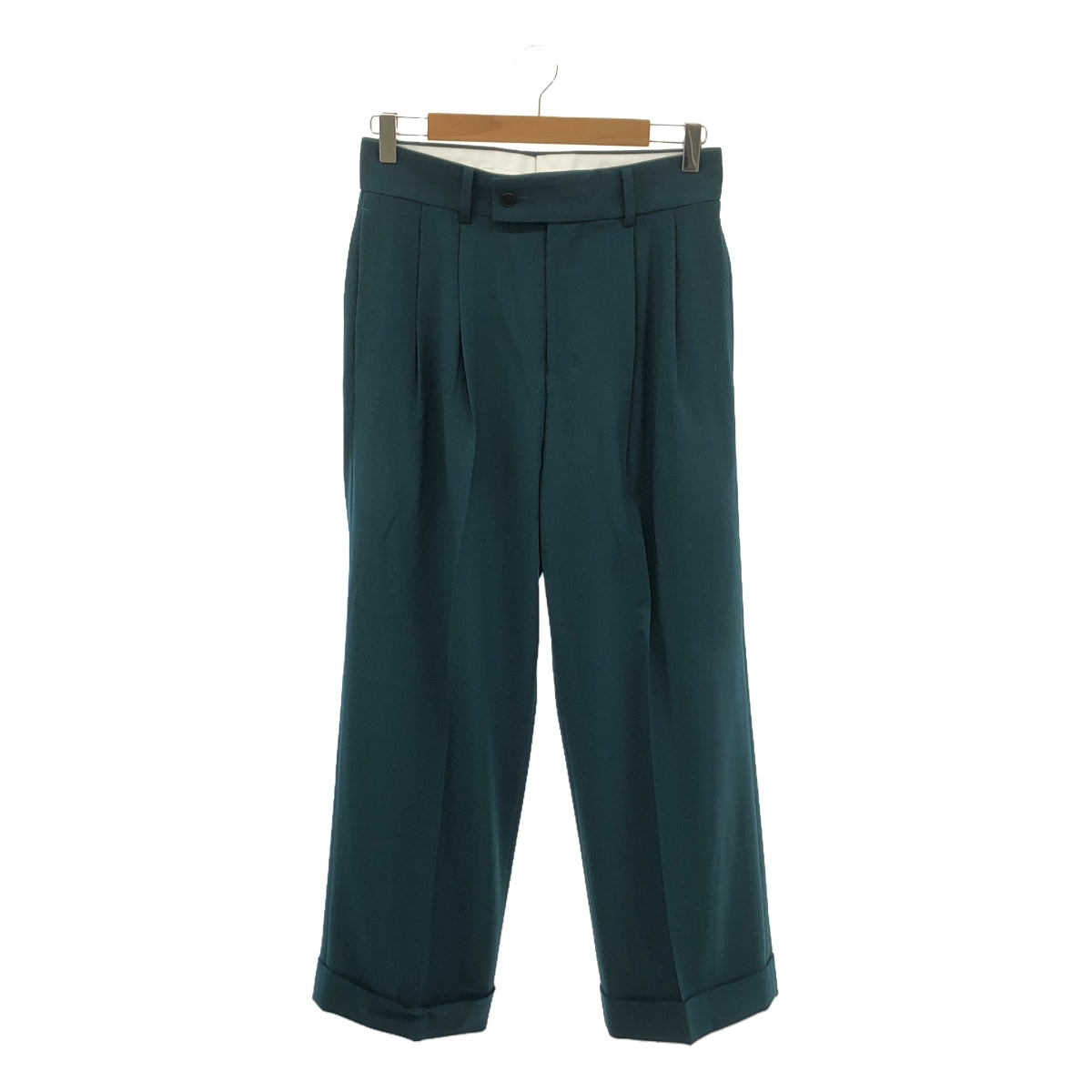 [Good Condition] TOMORROWLAND | 2024SS | Polyester wool twill 2 pleat straight pants | S | Green | Men's