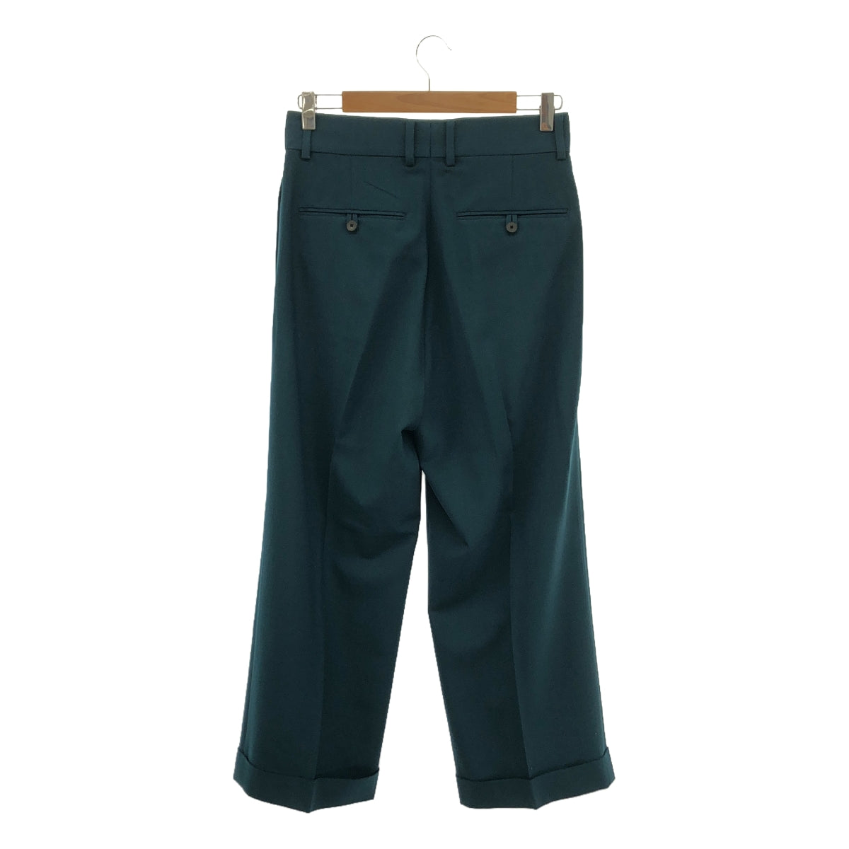 [Good Condition] TOMORROWLAND | 2024SS | Polyester wool twill 2 pleat straight pants | S | Green | Men's