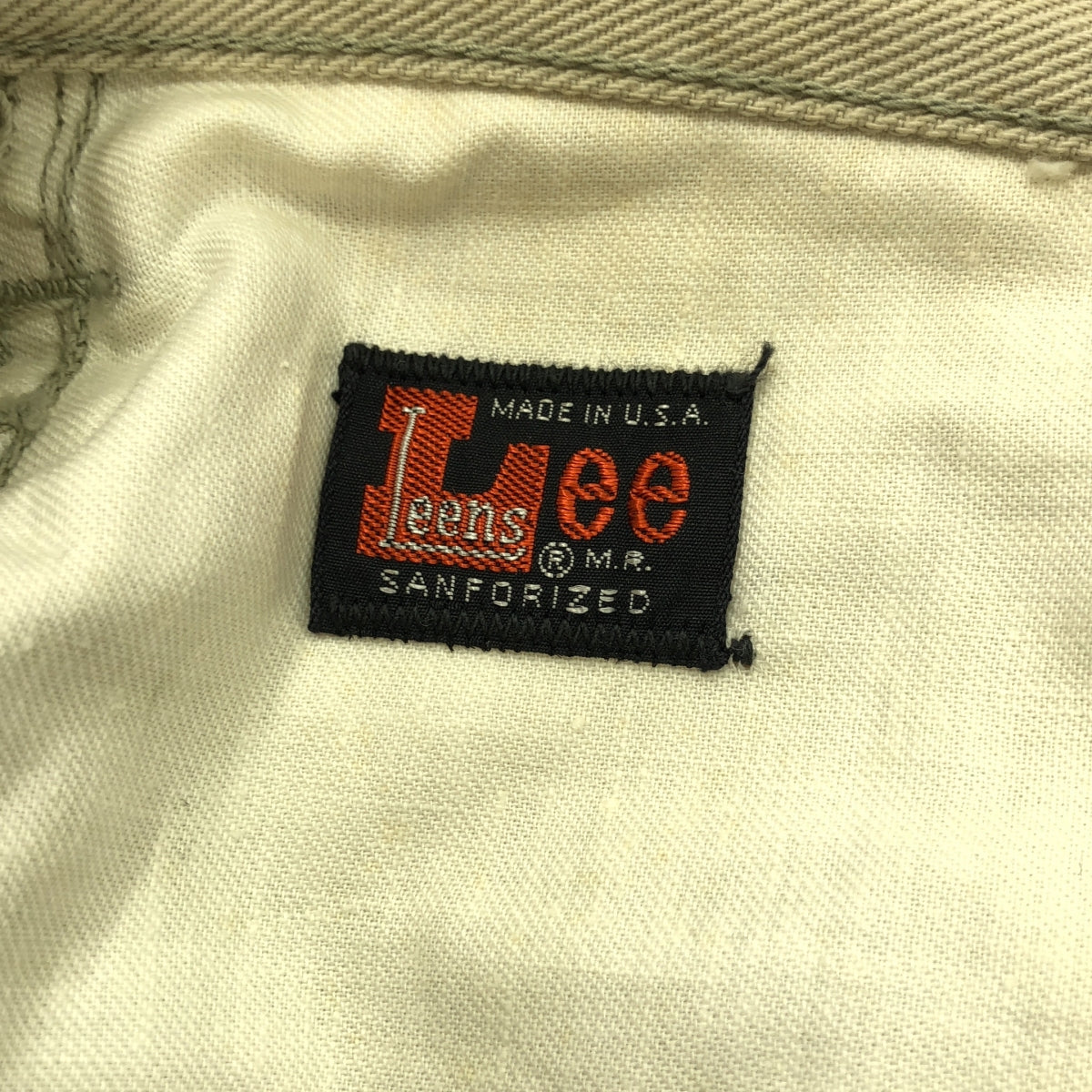 李 |估計是 1960 年代至 1970 年代的復古 / 復古 talon 拉鍊斜紋棉布工作褲 |米色 |男士