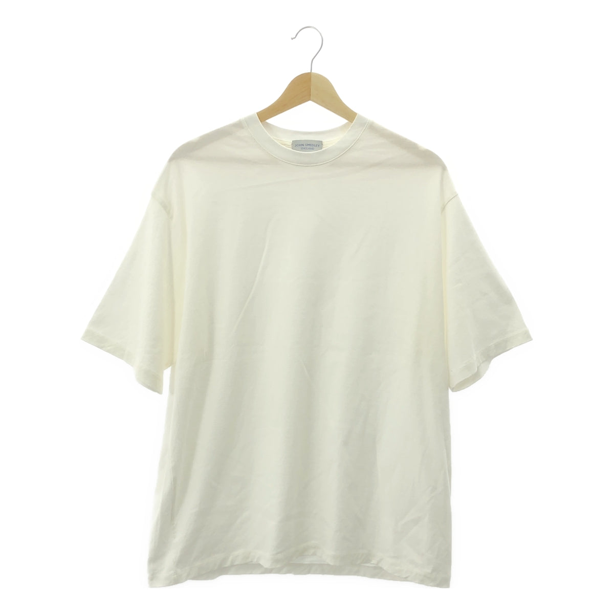 [狀況極佳] JOHN SMEDLEY | 棉質超大圓領T卹 | 尺寸 2 (M) | 白色 | 男款