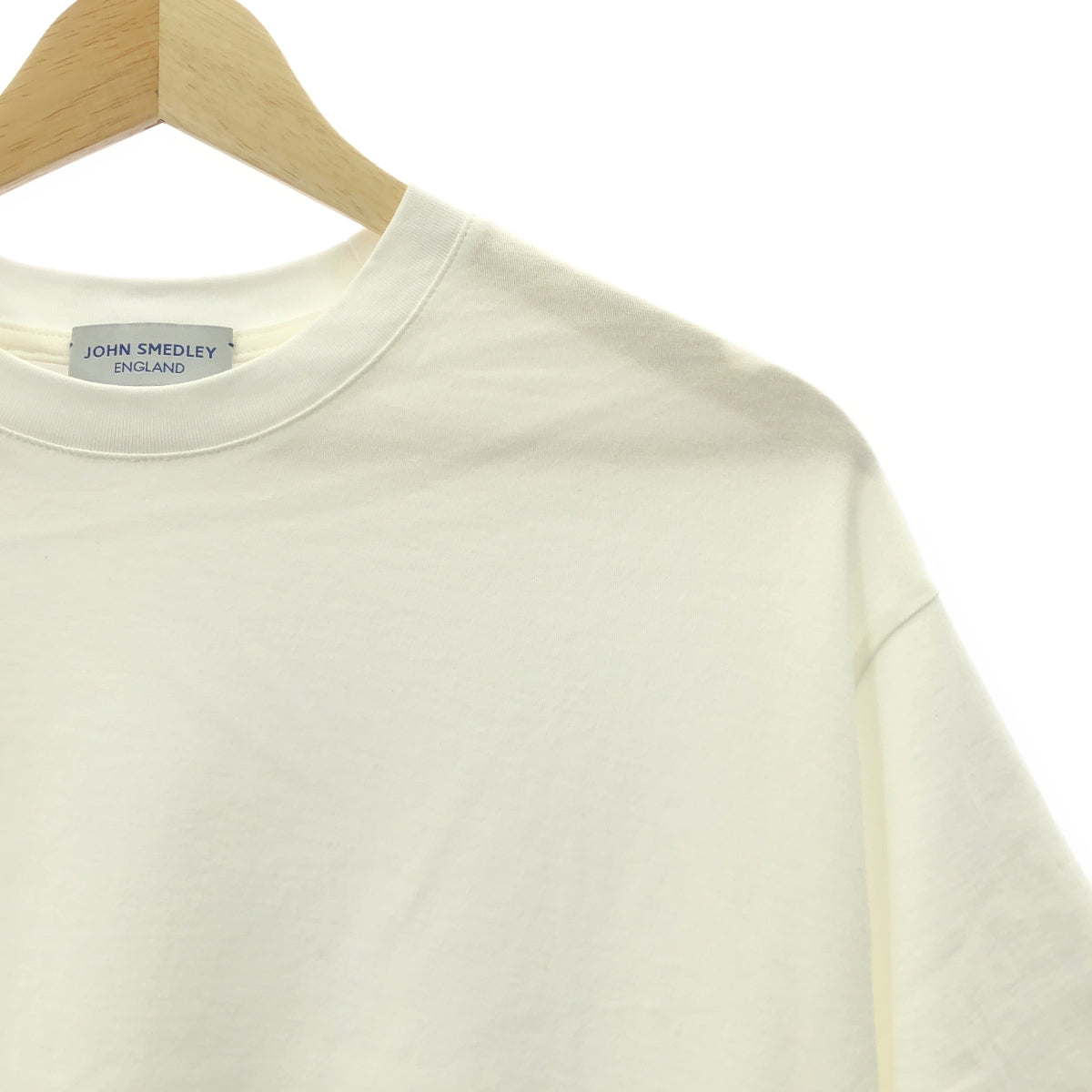 [狀況極佳] JOHN SMEDLEY | 棉質超大圓領T卹 | 尺寸 2 (M) | 白色 | 男款