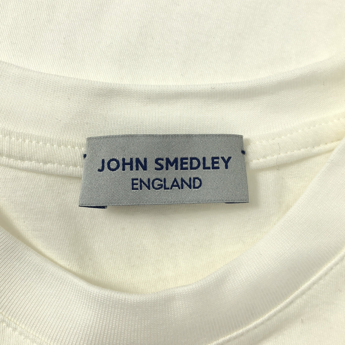 [狀況極佳] JOHN SMEDLEY | 棉質超大圓領T卹 | 尺寸 2 (M) | 白色 | 男款
