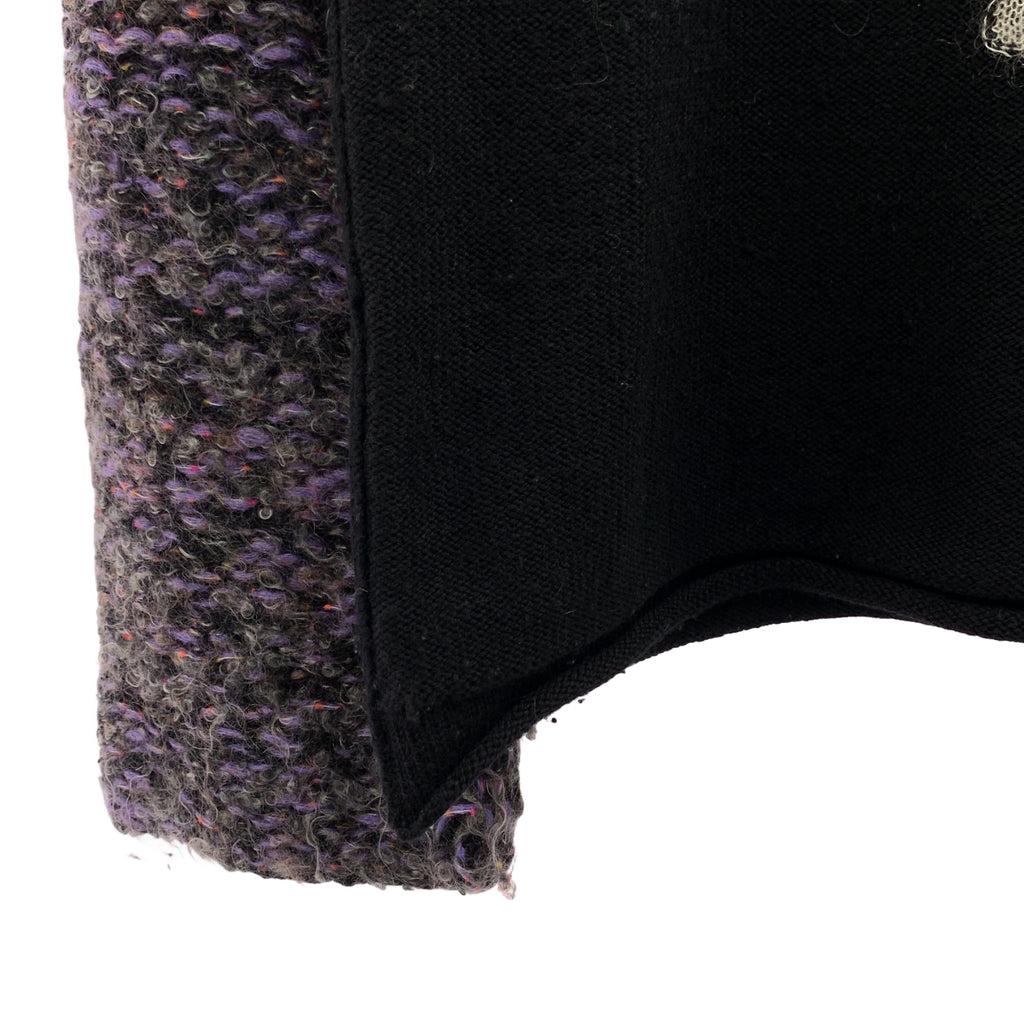 COMME des GARÇONS 針織衫 | 2013 秋冬系列 | 袖口飾有品牌標誌的圓領毛衣 | 黑/白/紫 | 女款