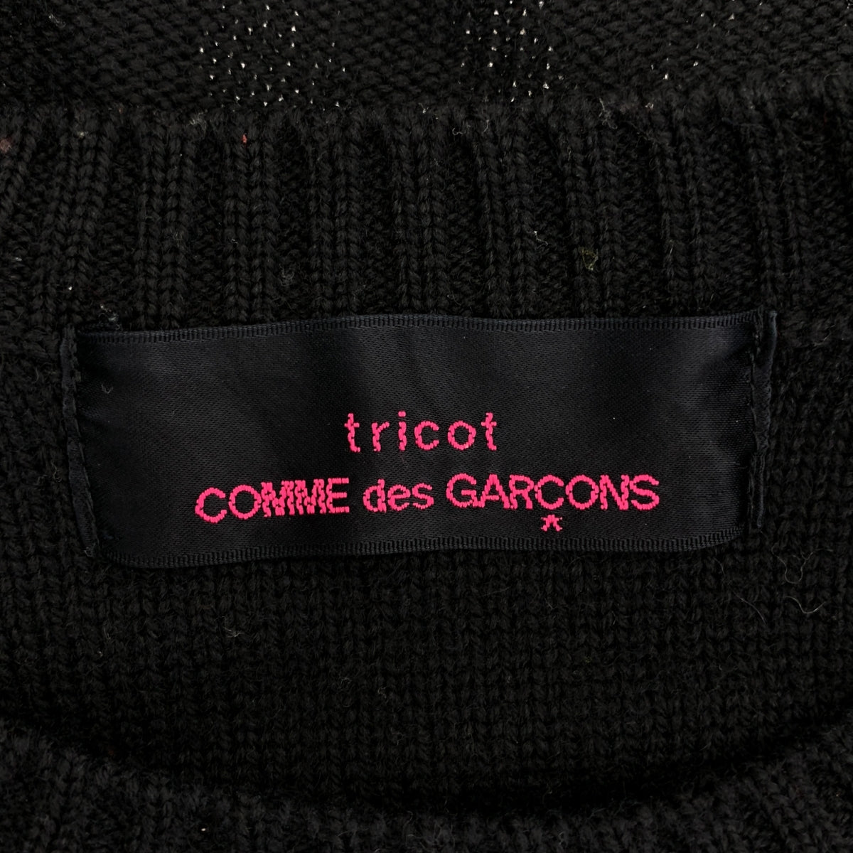 COMME des GARÇONS 針織衫 | 2013 秋冬系列 | 袖口飾有品牌標誌的圓領毛衣 | 黑/白/紫 | 女款