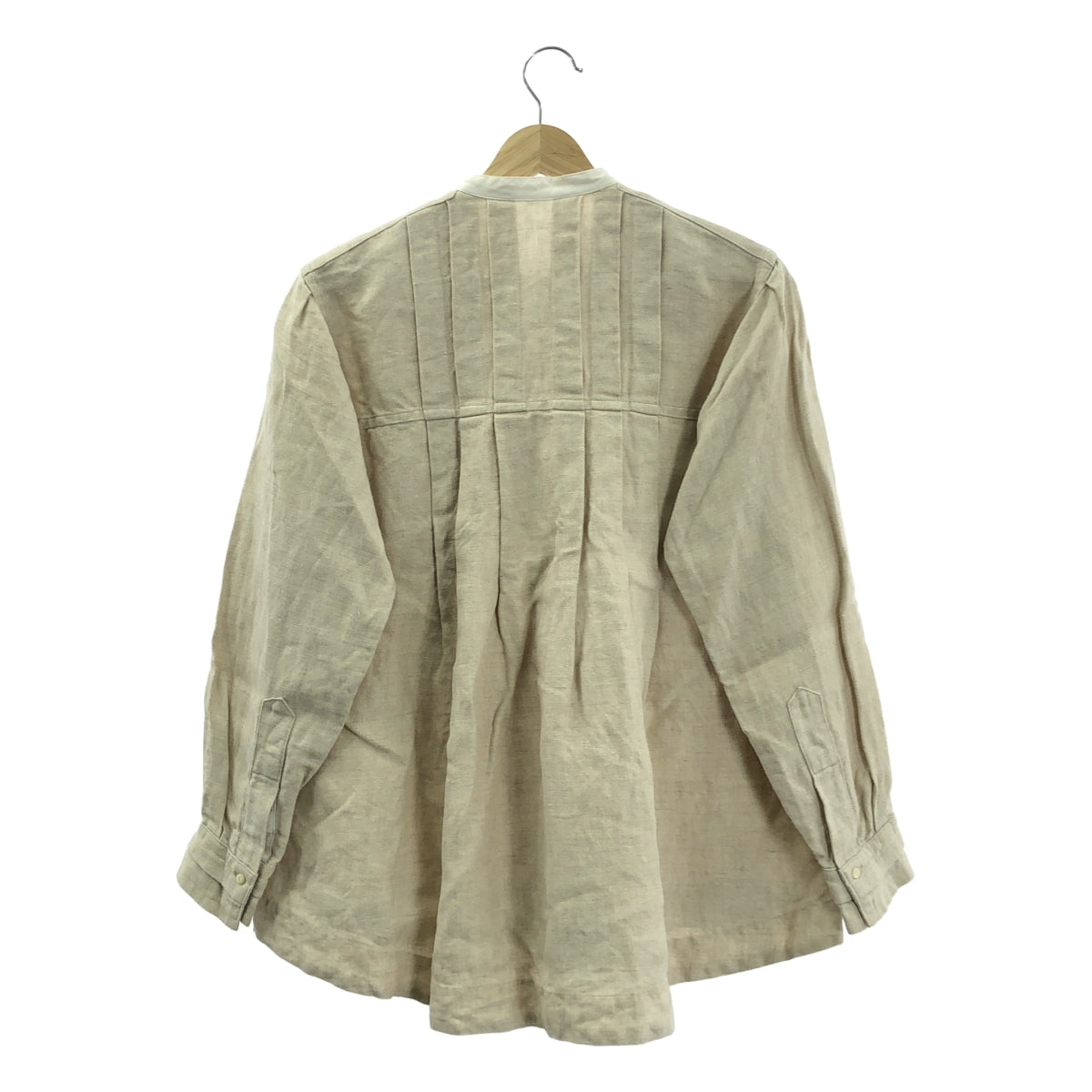 TOKIHO YOSHIDA TOKIHO | 亞麻細褶立領寬鬆襯衫 | 尺寸 1 | 本色 | 女款
