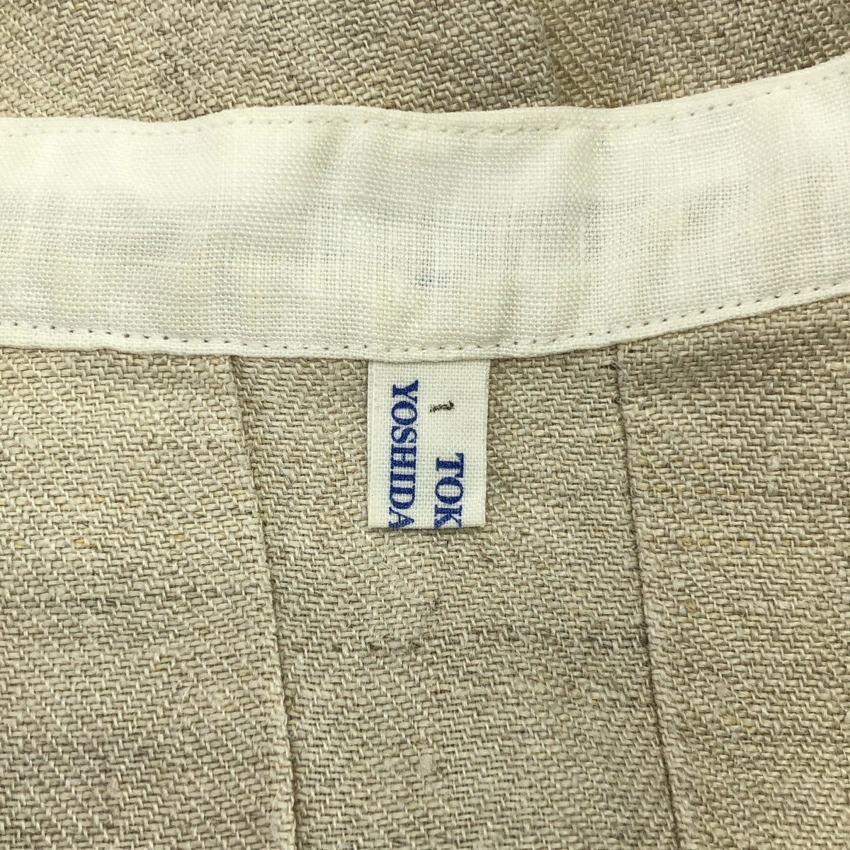 TOKIHO YOSHIDA TOKIHO | 亞麻細褶立領寬鬆襯衫 | 尺寸 1 | 本色 | 女款