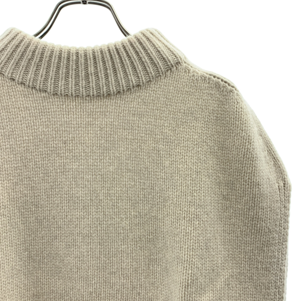 【美品】  GALERIE VIE / ギャルリーヴィー | ファインウール ビルドネックベスト ニット | S | ベージュ | レディース