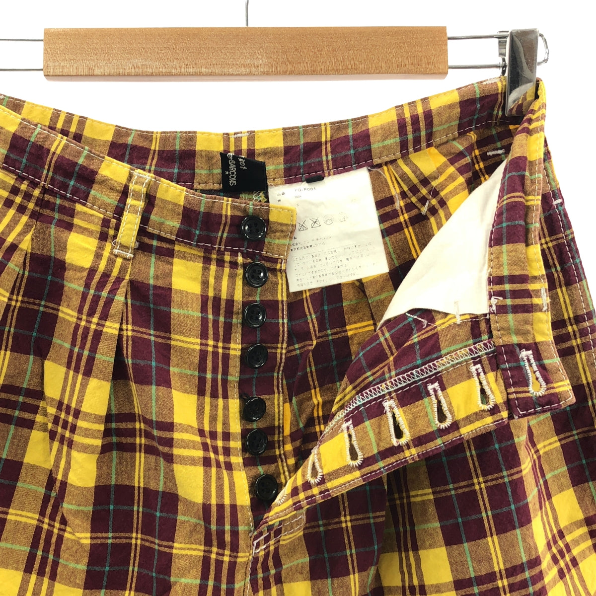 tricot COMME des GARCONS / 트리코콤 데 갤슨 | 2011SS | 코튼 체크 버튼 플라이 팬츠 | S |