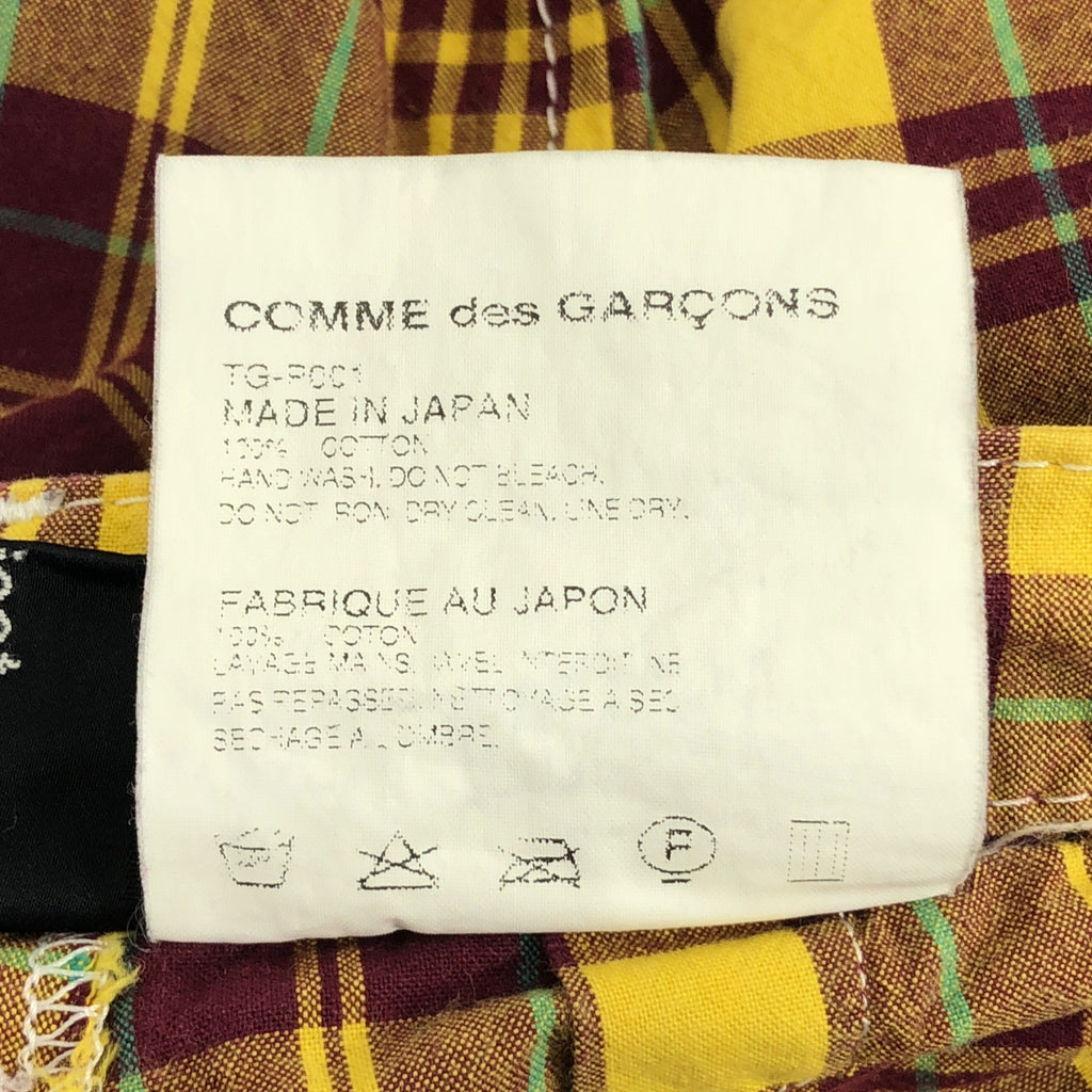 tricot COMME des GARCONS / 트리코콤 데 갤슨 | 2011SS | 코튼 체크 버튼 플라이 팬츠 | S |