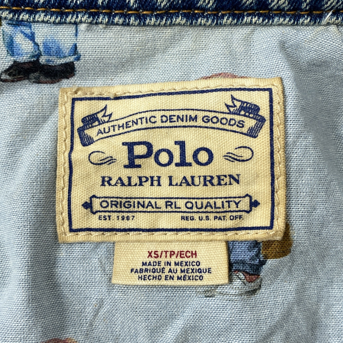 POLO RALPH LAUREN / ポロラルフローレン | ポロベア プリント デニムジャケット | XS | レディース