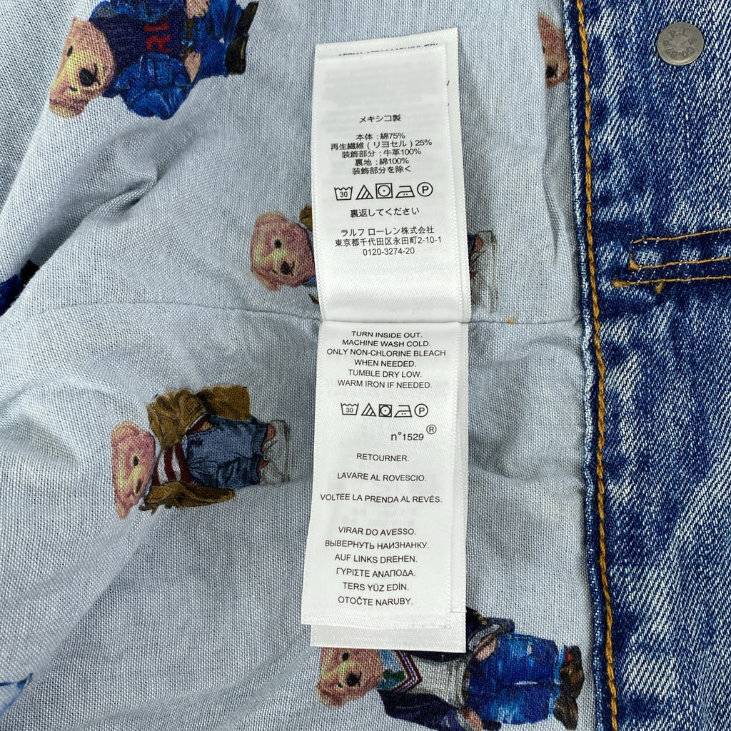 POLO RALPH LAUREN / ポロラルフローレン | ポロベア プリント デニムジャケット | XS | レディース