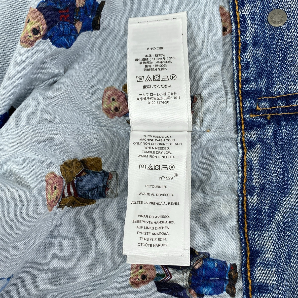 POLO RALPH LAUREN / ポロラルフローレン | ポロベア プリント デニムジャケット | XS | レディース