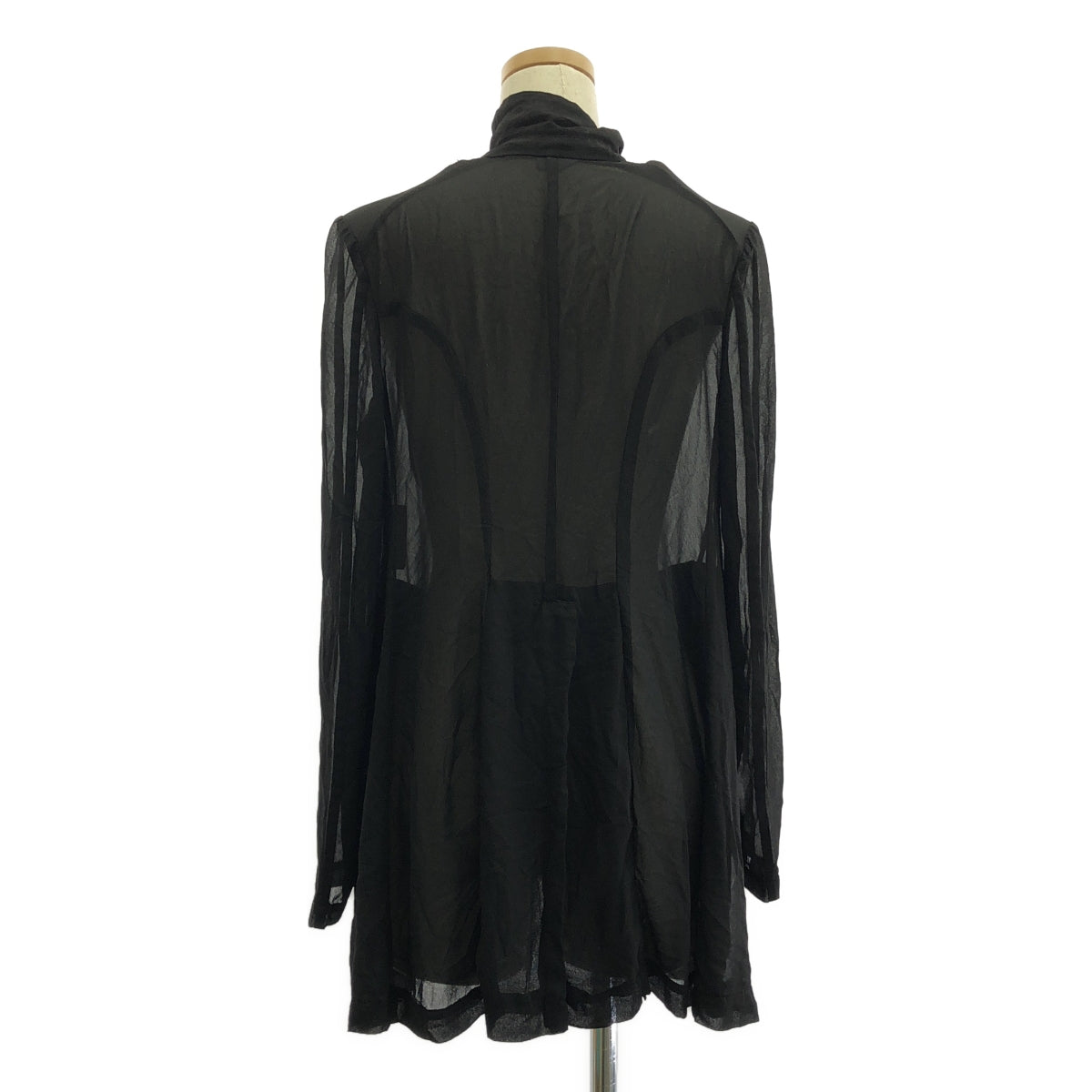 【미품】 COMME des GARCONS COMME des GARCONS / 콤콤 | 2014SS | 폴리 에스테르 제품 염색 변형 프릴 장식 싱글 오버 재킷 | M | 블랙 | 여성