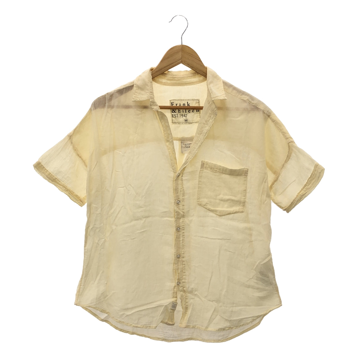 Frank&amp;Eileen | ROSE VOILE Cotton Voile Short Sleeve Blouse | XS | Light Yellow | Women's