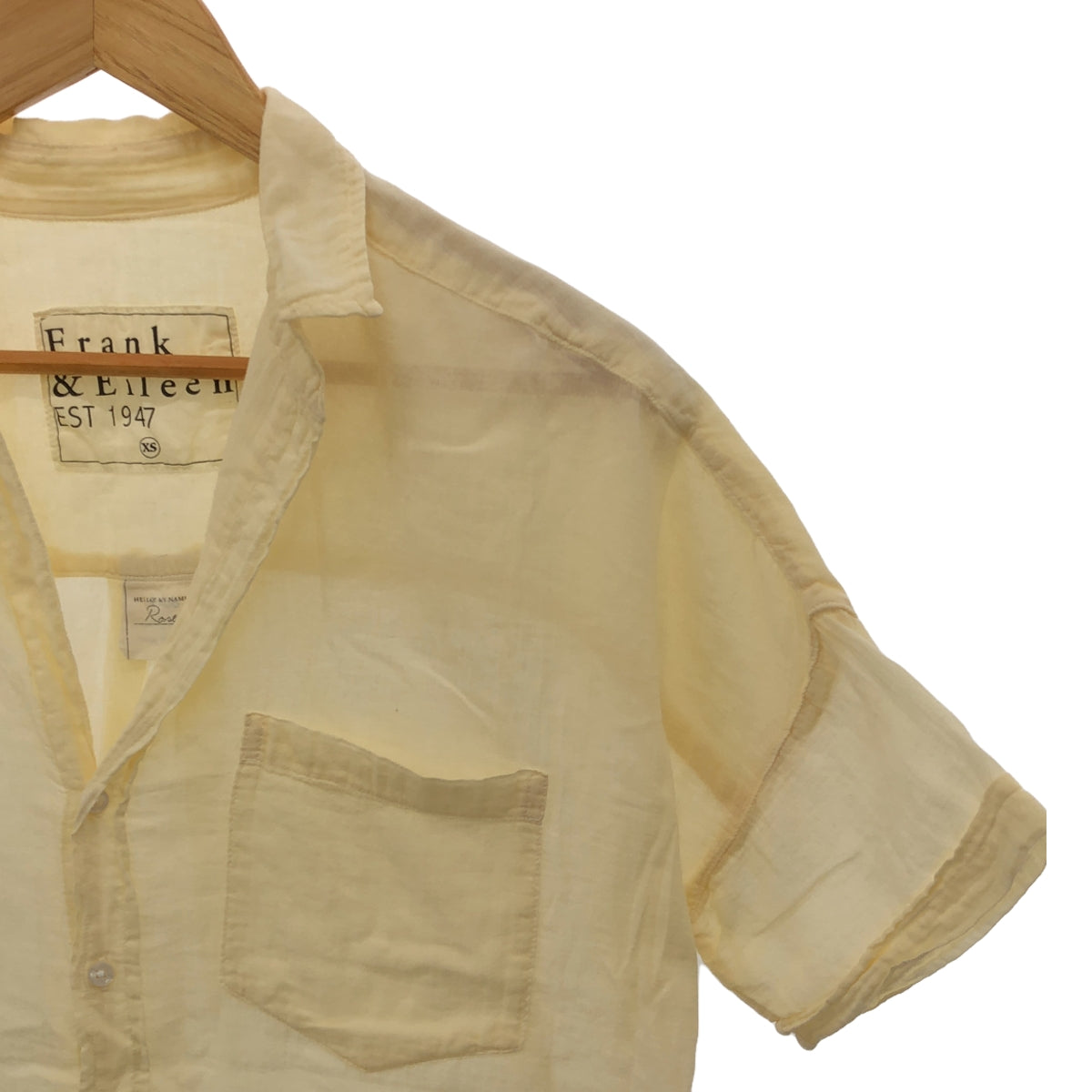 Frank&amp;Eileen | ROSE VOILE Cotton Voile Short Sleeve Blouse | XS | Light Yellow | Women's