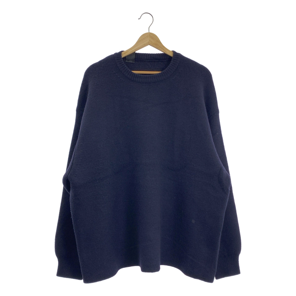 [近全新] N.HOOLYWOOD | 2023 秋冬系列 | COMPILE 羊毛寬鬆針織毛衣 | 40碼 | 深海軍藍 | 男款