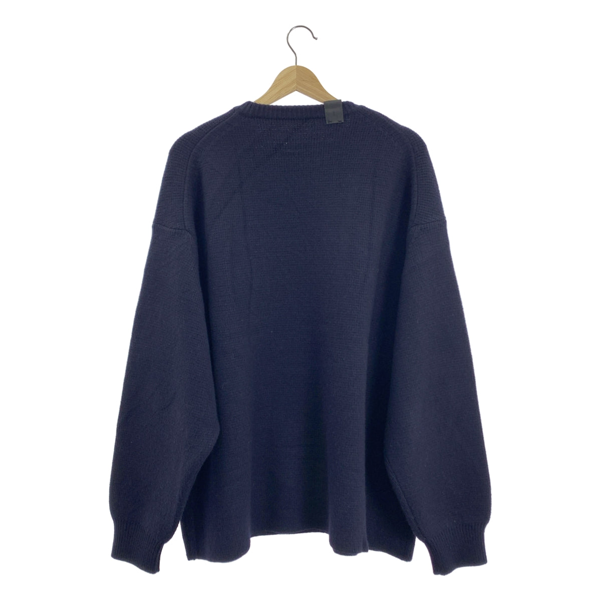 [近全新] N.HOOLYWOOD | 2023 秋冬系列 | COMPILE 羊毛寬鬆針織毛衣 | 40碼 | 深海軍藍 | 男款