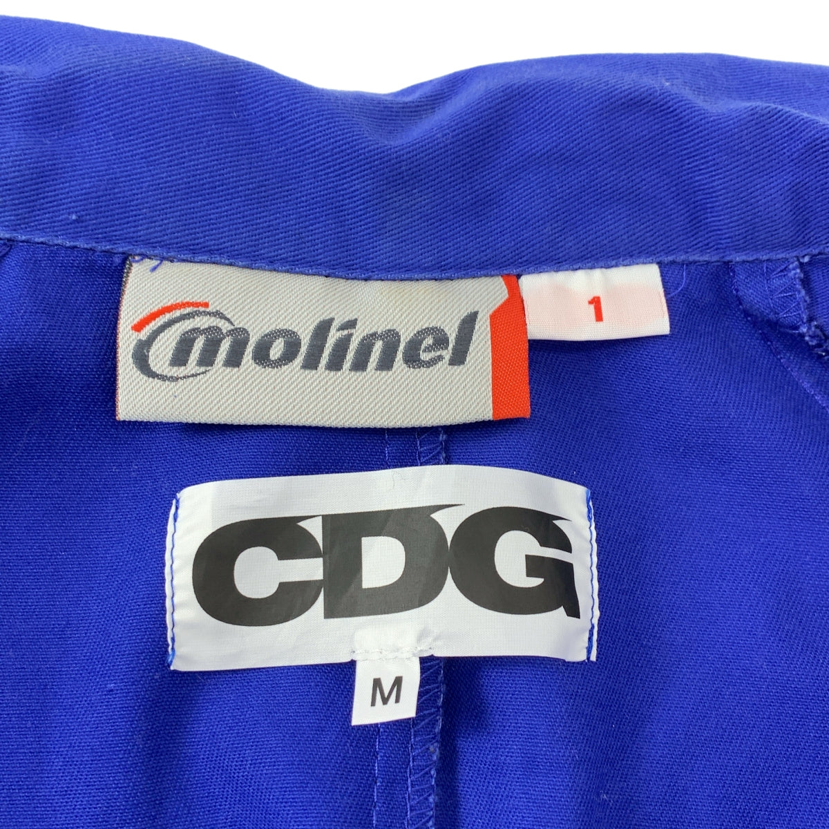 CDG by Comme des Garcons. / シーディージー コムデギャルソン | AD2016 | ×molinel モリネル / バックロゴプリント コットン ショップコート | M | メンズ