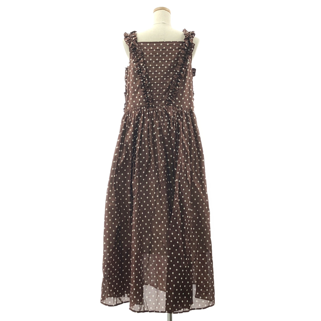 【美品】  SEVEN TEN by MIHO KAWAHITO / セブンテンバイミホカワヒト | コットン フリル ドット 2WAY ワンピース | S | ブラウン | レディース