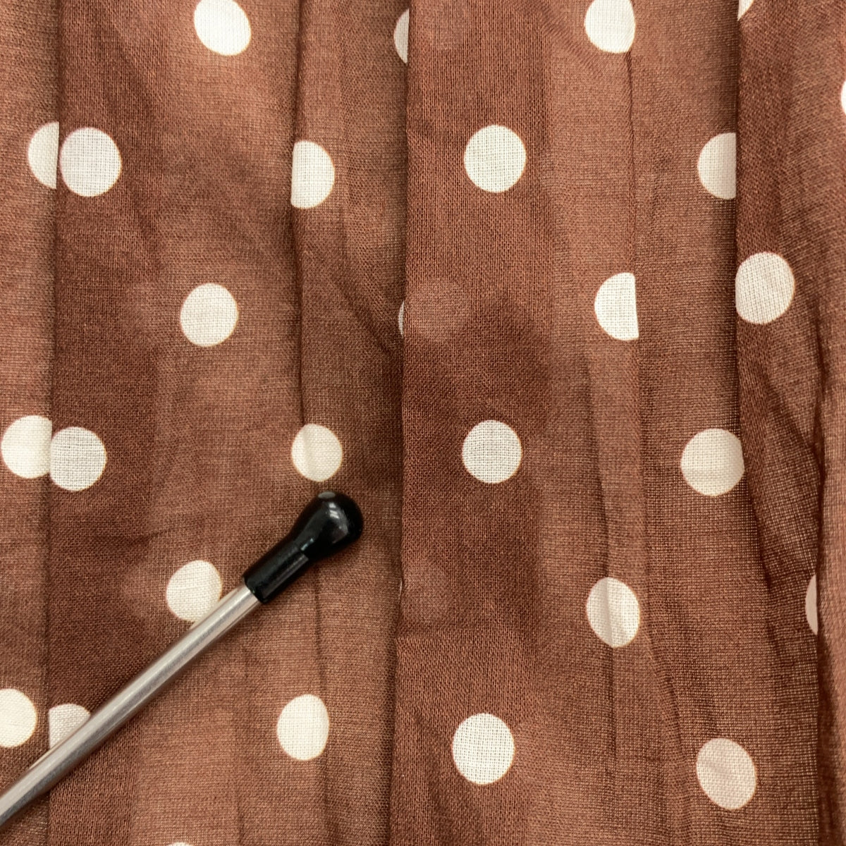 [近全新] SEVEN TEN by MIHO KAWAHITO | 棉質荷葉邊波點兩穿洋裝 | S碼 | 棕色 | 女款