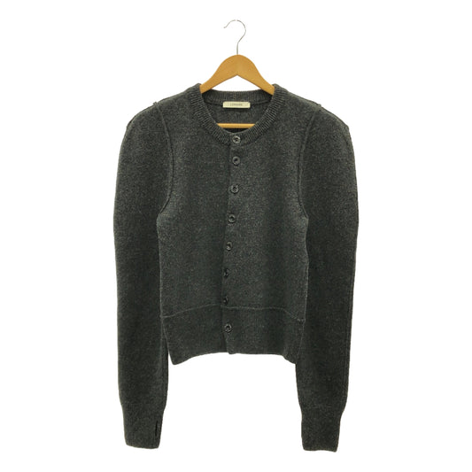 【美品】  LEMAIRE / ルメール | 2024AW | Anthracite Melange Fitted Cardigan ウール クルーネック カーディガン | M | グレー | レディース