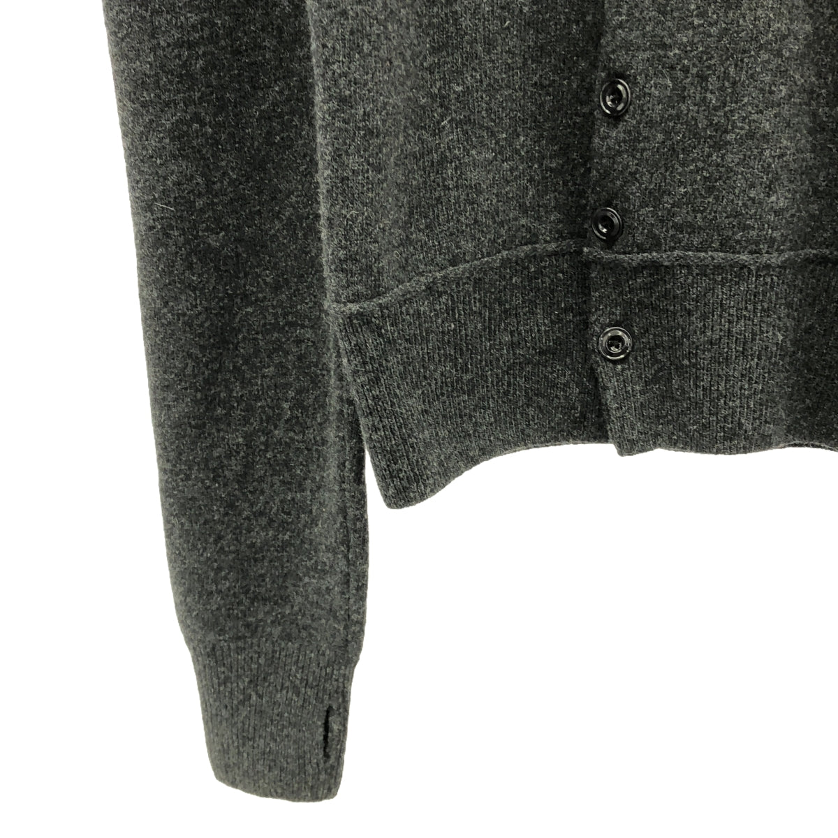 【美品】  LEMAIRE / ルメール | 2024AW | Anthracite Melange Fitted Cardigan ウール クルーネック カーディガン | M | グレー | レディース