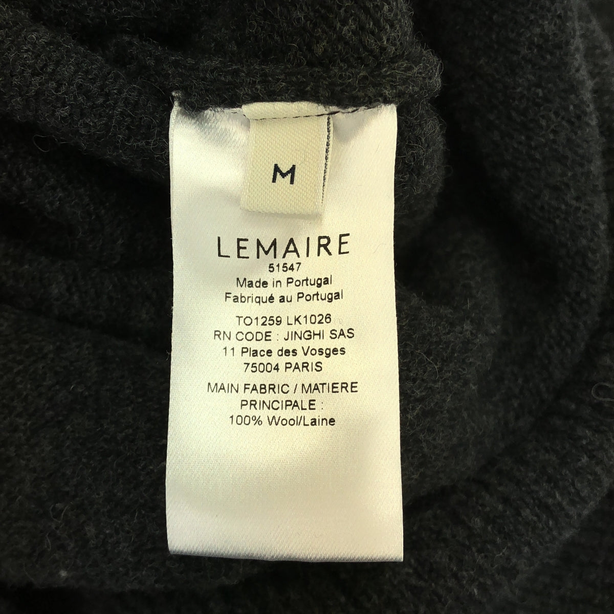 [Good Condition] LEMAIRE | 2024AW | Anthracite Melange Fitted Cardigan Wool Crew Neck Cardigan | M | Gray | Women's