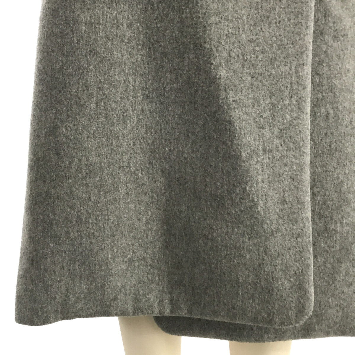 [Beautiful Condition] ebure | Wool Melton Bonded Buttonless Long Chester Coat | Size 36 | Grey | Women's