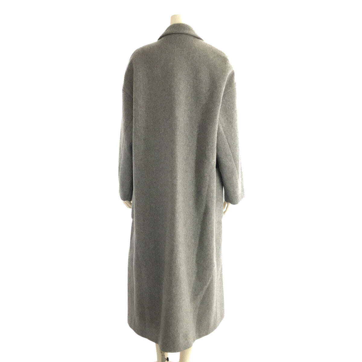 [Beautiful Condition] ebure | Wool Melton Bonded Buttonless Long Chester Coat | Size 36 | Grey | Women's