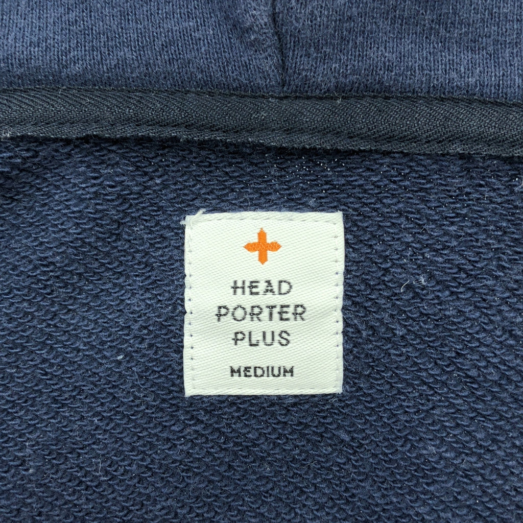 HEAD PORTER PLUS / 헤드 포터 플러스 | 테두리 스웨트 지퍼 파커 | M | 네이비 / 화이트 | 남성