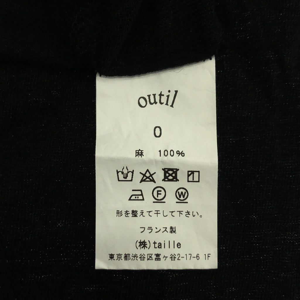 OUTIL / ウティ | TORICOT HABAS リネン トリコット ハバス カットソー | 0 | ブラック | メンズ