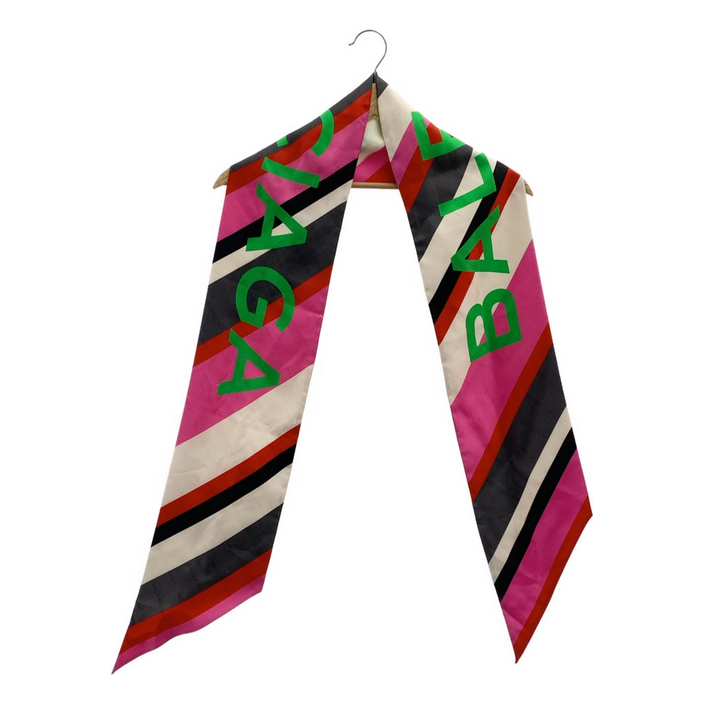 BALENCIAGA / バレンシアガ | シルク ロゴ ジャガード プリント スカーフ |