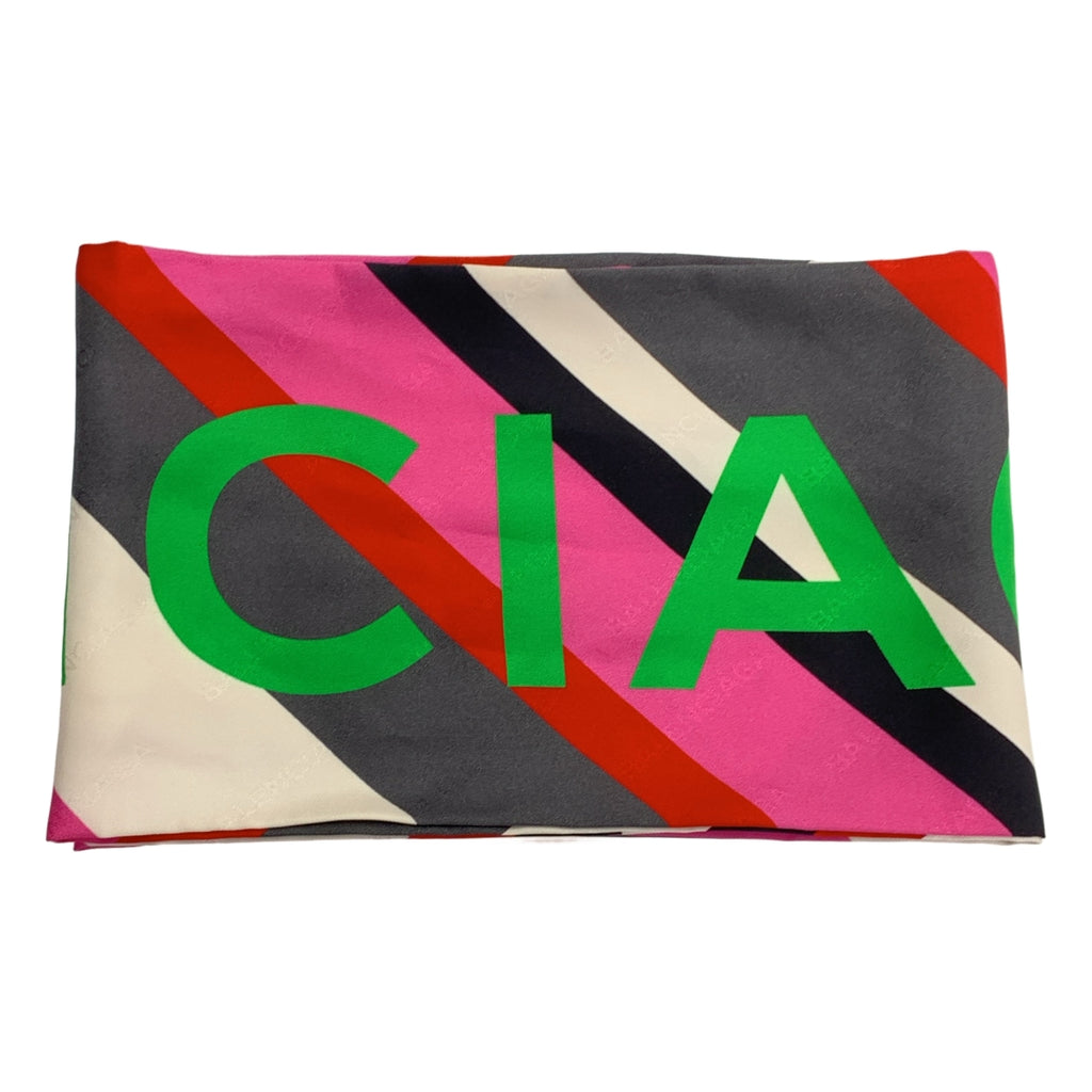 BALENCIAGA / バレンシアガ | シルク ロゴ ジャガード プリント スカーフ |