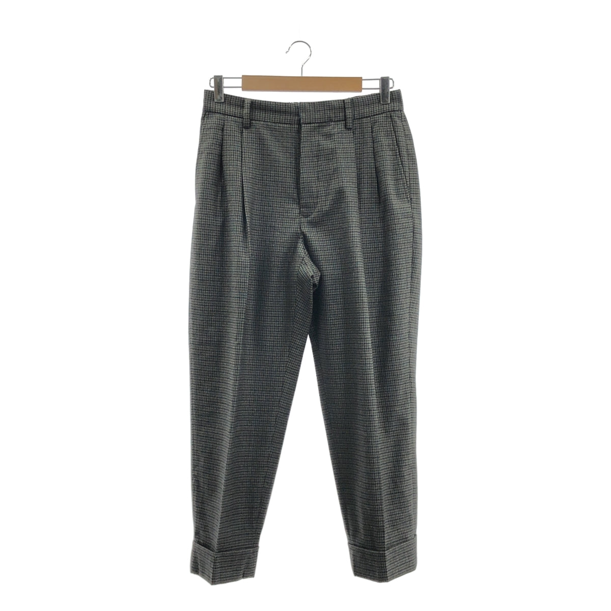 Phlannel | 羊毛彈性格紋雙褶休閒褲 | 3碼 | 灰色 | 男款