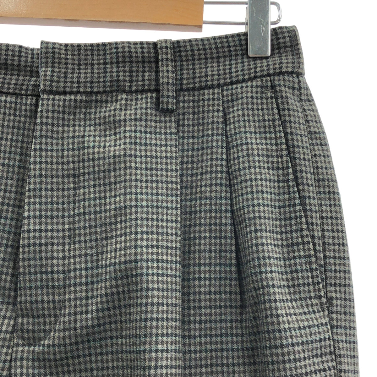 Phlannel | 羊毛彈性格紋雙褶休閒褲 | 3碼 | 灰色 | 男款