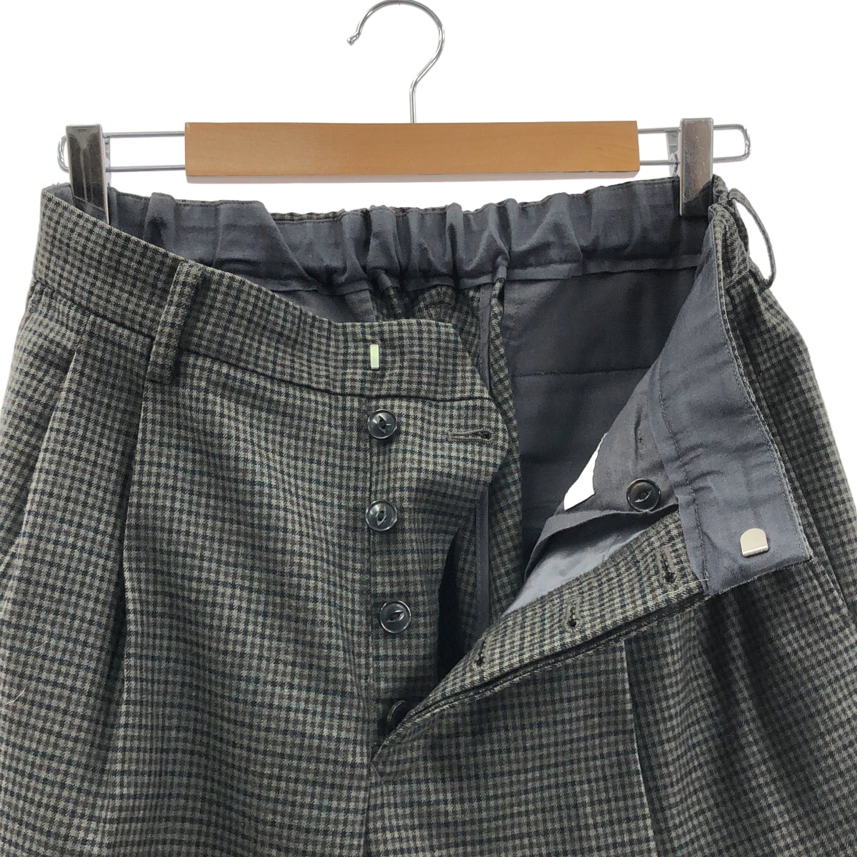 Phlannel | 羊毛彈性格紋雙褶休閒褲 | 3碼 | 灰色 | 男款