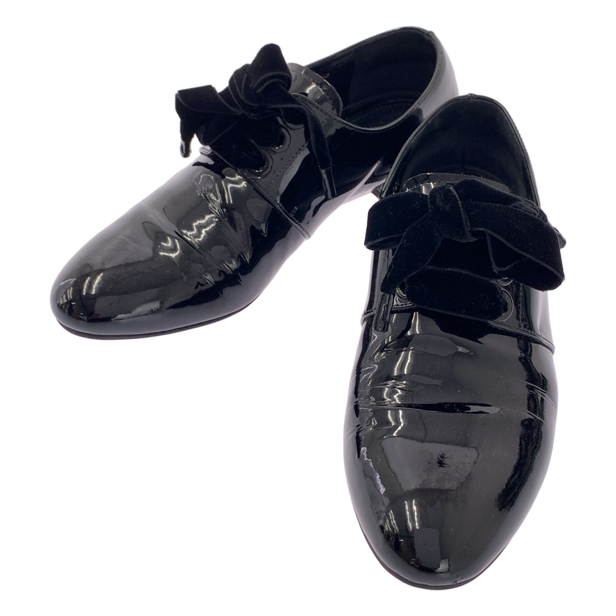 [狀況極佳] PRADA | 漆皮緞帶正裝鞋 | 尺寸 35 1/2 | 黑色 | 女款