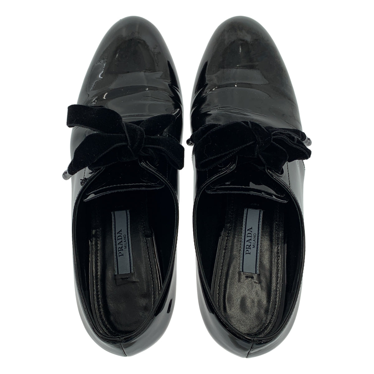 [狀況極佳] PRADA | 漆皮緞帶正裝鞋 | 尺寸 35 1/2 | 黑色 | 女款