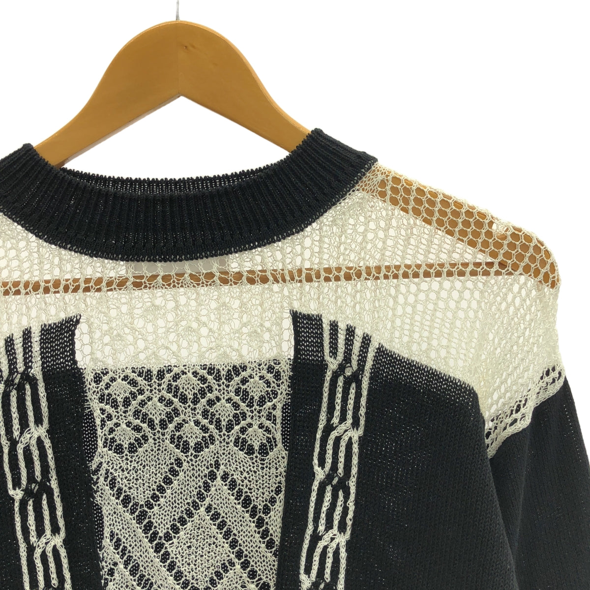 Mame Kurogouchi / マメクロゴウチ | 2020 | シアーレース透かし編みニット | 1 | ブラック | レディース