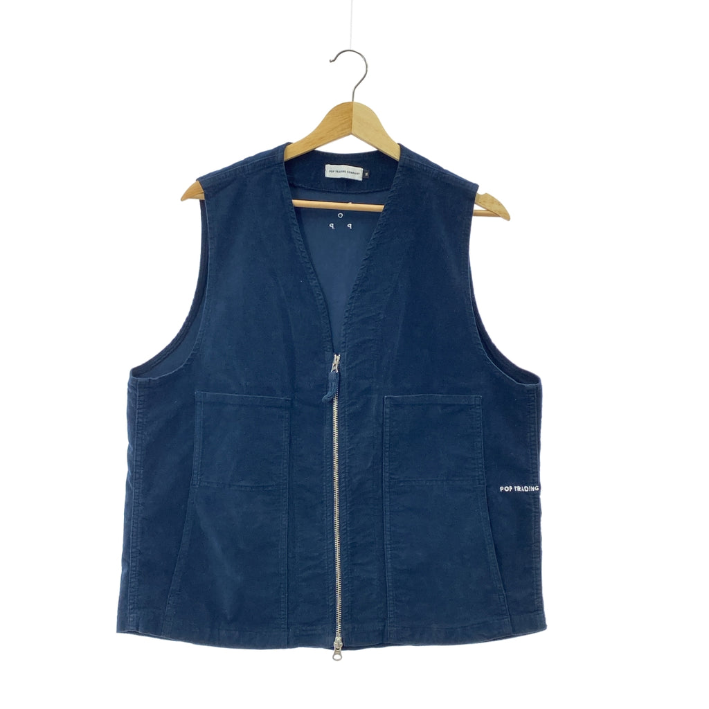 POP TRADING COMPANY / 팝 트레이딩 컴퍼니 | WIZARD VEST 로고 자수 지퍼 조끼 | M | 남성