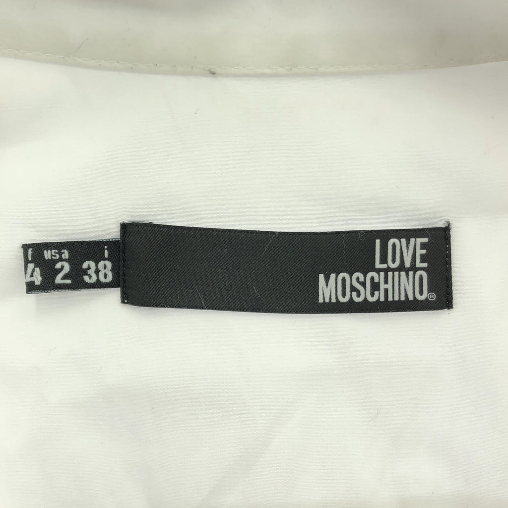 MOSCHINO | 心型刺繡褶袖襯衫 | 38 | 白色/黑色 | 女款
