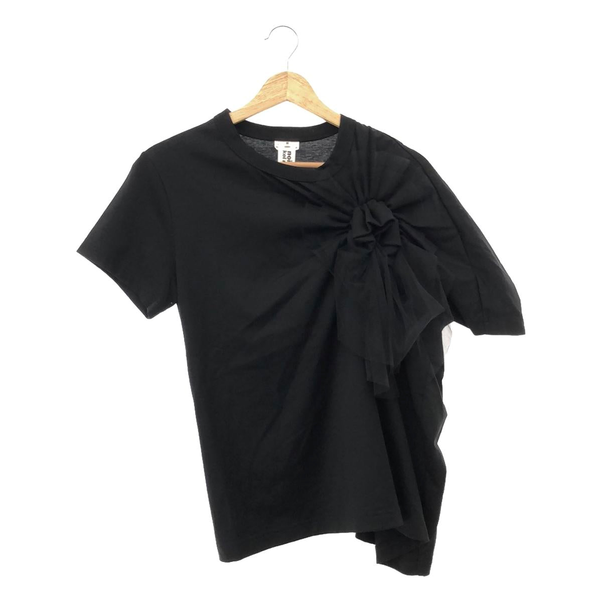 【美品】  noir kei ninomiya / ノワールケイニノミヤ | 2023SS | アシンメトリー チュール Tシャツ | M | ブラック | レディース