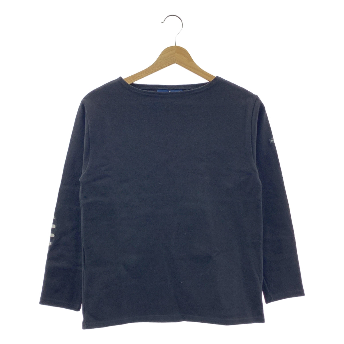 SAINT JAMES / セントジェームス | ウェッソン エルバーパッチ バスクシャツ | XS | ブラック | レディース