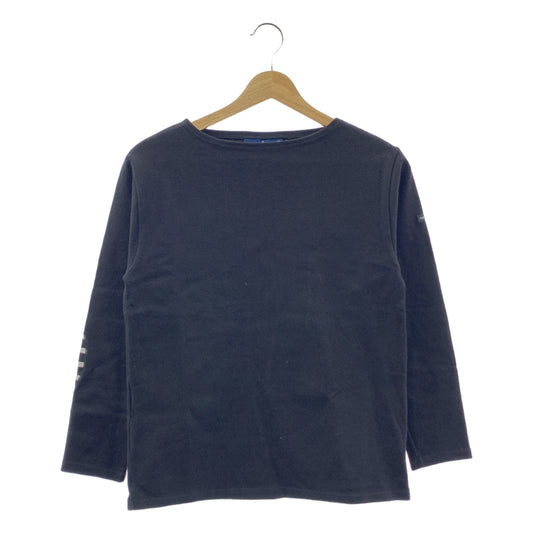 SAINT JAMES / セントジェームス | ウェッソン エルバーパッチ バスクシャツ | XS | ブラック | レディース