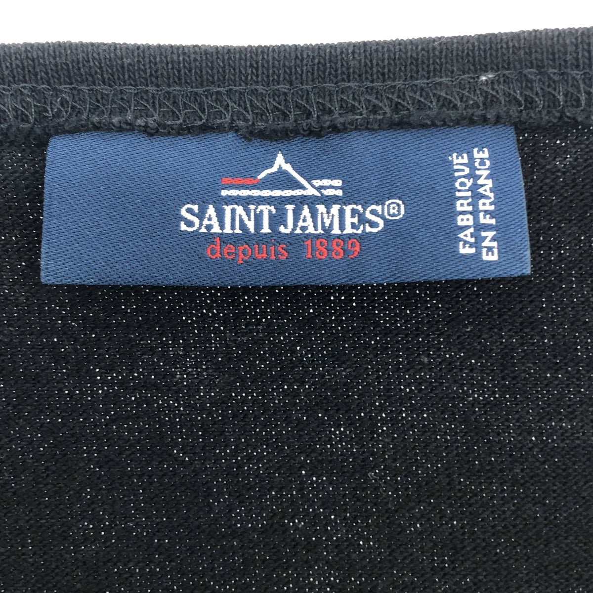 SAINT JAMES / セントジェームス | ウェッソン エルバーパッチ バスクシャツ | XS | ブラック | レディース