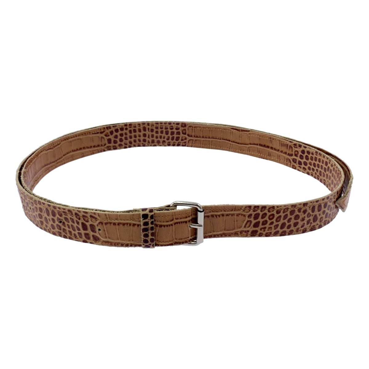 CAMIEL FORTGENS / 카미엘 포트 헨스 | SNAKE LEATHER BELT 스네이크 가죽 벨트 | 브라운 | 남성