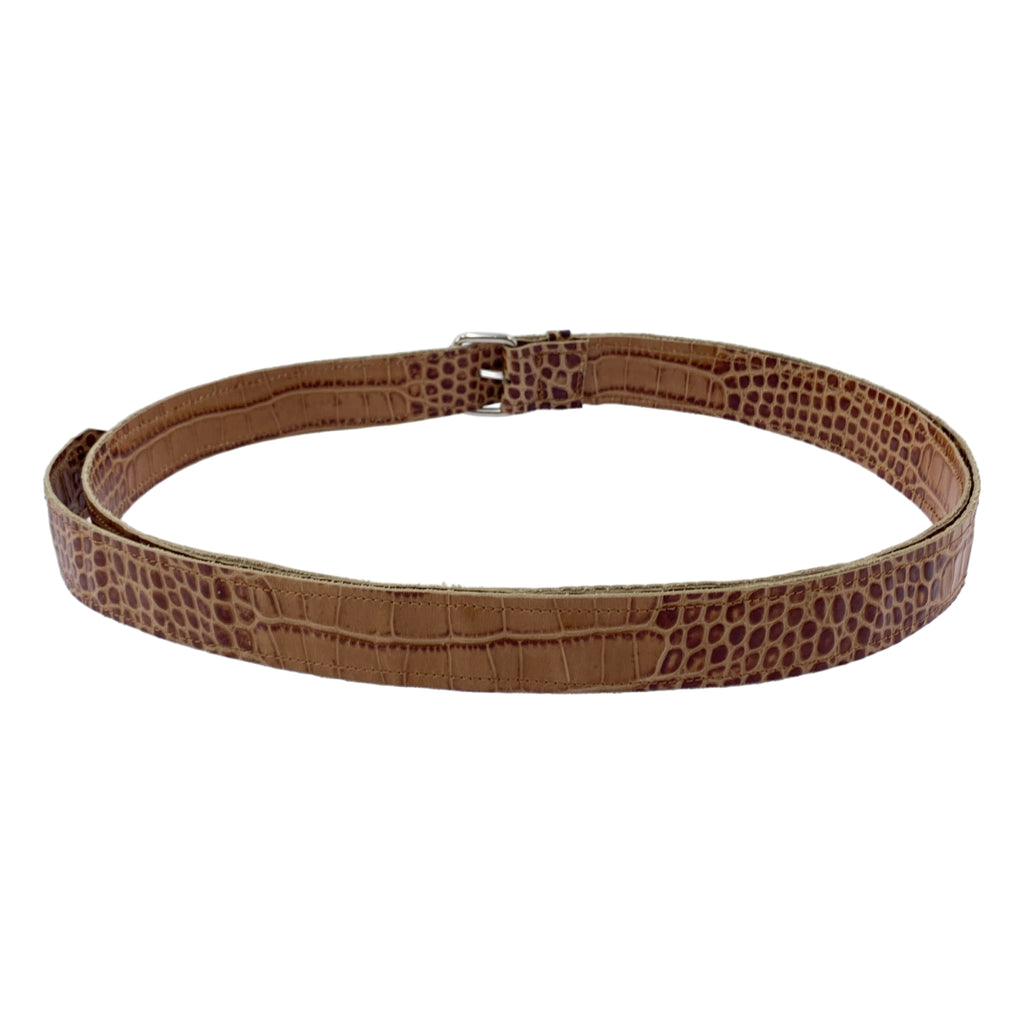 CAMIEL FORTGENS / カミエルフォートへンス | SNAKE LEATHER BELT スネークレザー ベルト | ブラウン | メンズ