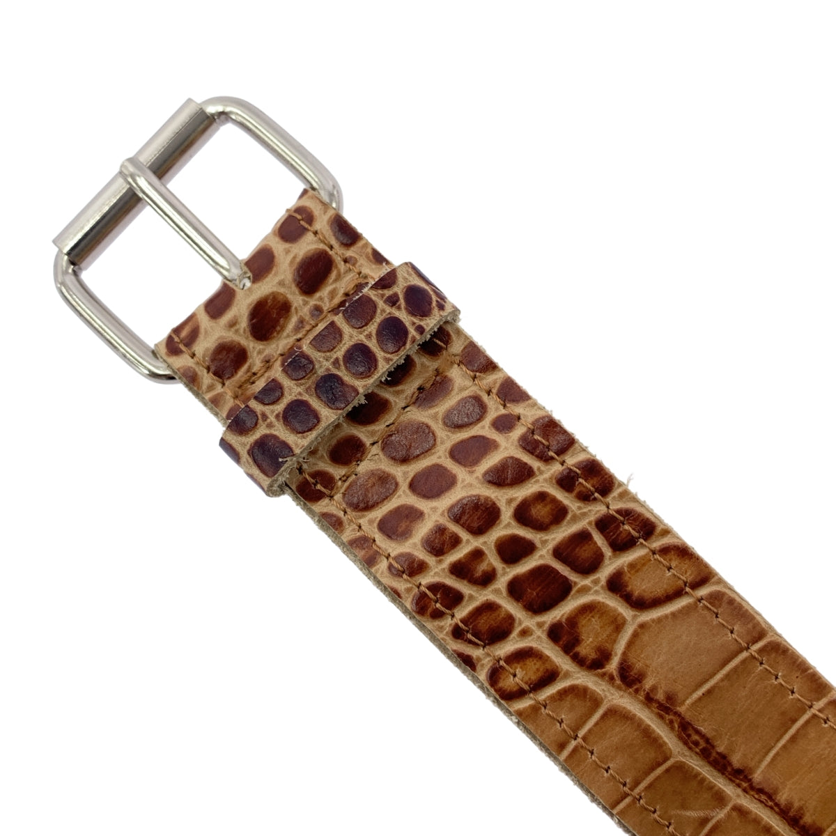 CAMIEL FORTGENS / カミエルフォートへンス | SNAKE LEATHER BELT スネークレザー ベルト | ブラウン | メンズ